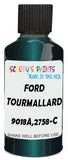 Detail brush applying Green Metallic to a small door scratch on an Ford Fiesta, clean OEM finish