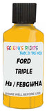 Detail brush applying Yellow Solid to a small door scratch on an Ford Gt, clean OEM finish