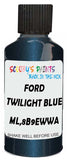 Detail brush applying Blue Metallic to a small door scratch on an Ford Heavy Truck, clean OEM finish