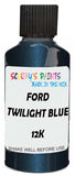 Detail brush applying Blue Metallic to a small door scratch on an Ford Australia Courier, clean OEM finish