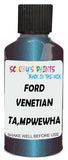 Detail brush applying Blue Metallic to a small door scratch on an Ford Windstar, clean OEM finish