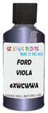 Detail brush applying Purple-Violet Metallic to a small door scratch on an Ford Fiesta, clean OEM finish