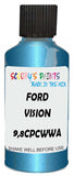 Detail brush applying Blue Metallic to a small door scratch on an Ford Fiesta, clean OEM finish