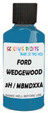 Detail brush applying Blue Solid to a small door scratch on an Ford Ltd Ii, clean OEM finish