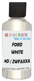 Detail brush applying White Metallic to a small door scratch on an Ford Ltd Ii, clean OEM finish