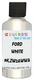 Detail brush applying White Metallic to a small door scratch on an Ford Heavy Truck, clean OEM finish