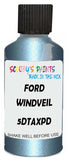 Detail brush applying Blue Metallic to a small door scratch on an Ford Taurus, clean OEM finish