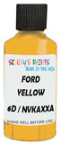 Detail brush applying Yellow Solid to a small door scratch on an Ford Galaxie 500, clean OEM finish