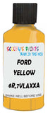 Detail brush applying Yellow Solid to a small door scratch on an Ford Trucks, clean OEM finish