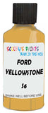 Detail brush applying Yellow Solid to a small door scratch on an Ford Bronco Sport, clean OEM finish