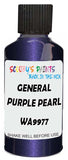 Detail brush applying Purple Metallic to a small door scratch on an General Motors Corp General Motors Passenger Car, clean OEM finish