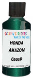 Detail brush applying Green Metallic to a small door scratch on an Honda Accord, clean OEM finish