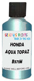 Detail brush applying Blue Metallic to a small door scratch on an Honda Life, clean OEM finish