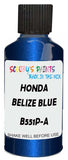 Detail brush applying Blue Metallic to a small door scratch on an Honda Accord, clean OEM finish