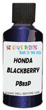 Detail brush applying Purple Metallic to a small door scratch on an Honda Civic, clean OEM finish