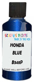 Detail brush applying Blue Metallic to a small door scratch on an Honda Cr-Z, clean OEM finish