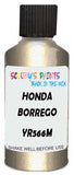 Detail brush applying Beige Metallic to a small door scratch on an Honda Civic, clean OEM finish