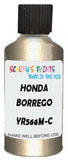 Detail brush applying Beige Metallic to a small door scratch on an Honda Cr-V, clean OEM finish