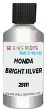 Detail brush applying Silver Metallic to a small door scratch on an Honda Element, clean OEM finish
