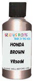 Detail brush applying Brown Metallic to a small door scratch on an Honda Civic, clean OEM finish