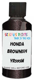 Detail brush applying Brown Metallic to a small door scratch on an Honda City, clean OEM finish