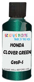 Detail brush applying Green Metallic to a small door scratch on an Honda Civic, clean OEM finish