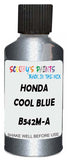 Detail brush applying Blue Metallic to a small door scratch on an Honda Accord, clean OEM finish