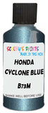 Detail brush applying Blue Metallic to a small door scratch on an Honda Civic, clean OEM finish
