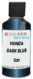 Detail brush applying Blue Metallic to a small door scratch on an Honda Civic, clean OEM finish