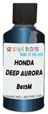 Detail brush applying Blue Metallic to a small door scratch on an Honda Accord, clean OEM finish