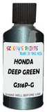 Detail brush applying Green Metallic to a small door scratch on an Honda Accord, clean OEM finish