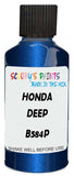 Detail brush applying Blue Metallic to a small door scratch on an Honda Fit Rs, clean OEM finish