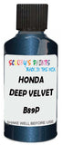 Detail brush applying Blue Metallic to a small door scratch on an Honda Accord, clean OEM finish