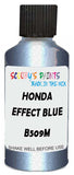 Detail brush applying Blue Metallic to a small door scratch on an Honda Hr-V, clean OEM finish