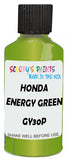 Detail brush applying Green Metallic to a small door scratch on an Honda Civic, clean OEM finish