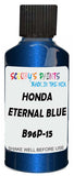 Detail brush applying Blue Metallic to a small door scratch on an Honda Accord, clean OEM finish