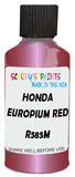Detail brush applying Red Metallic to a small door scratch on an Honda Inspire, clean OEM finish