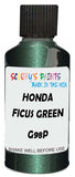 Detail brush applying Green Metallic to a small door scratch on an Honda Cr-V, clean OEM finish