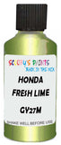 Detail brush applying Green Metallic to a small door scratch on an Honda Jazz, clean OEM finish