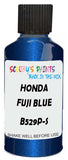 Detail brush applying Blue Metallic to a small door scratch on an Honda Civic, clean OEM finish