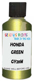 Detail brush applying Green Metallic to a small door scratch on an Honda Jade, clean OEM finish