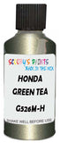 Detail brush applying Green Metallic to a small door scratch on an Honda Civic, clean OEM finish