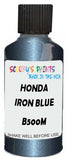 Detail brush applying Blue Metallic to a small door scratch on an Honda Accord, clean OEM finish