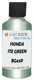 Detail brush applying Green Metallic to a small door scratch on an Honda Jade, clean OEM finish