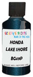Detail brush applying Blue Metallic to a small door scratch on an Honda Cr-V, clean OEM finish