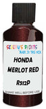 Detail brush applying Red Metallic to a small door scratch on an Honda Legend, clean OEM finish