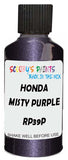 Detail brush applying Purple Metallic to a small door scratch on an Honda Civic, clean OEM finish