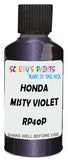 Detail brush applying Purple Metallic to a small door scratch on an Honda Fit Aria, clean OEM finish