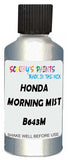 Detail brush applying Blue Metallic to a small door scratch on an Honda Civic, clean OEM finish