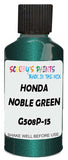Detail brush applying Green Metallic to a small door scratch on an Honda Accord, clean OEM finish